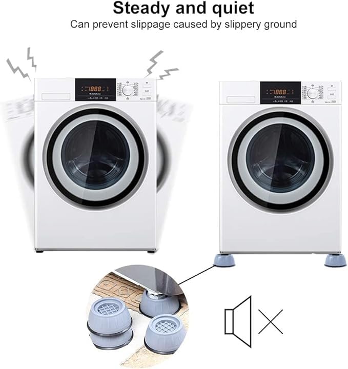 RYUK CREATIVES Anti Vibration Pads with Suction Cup for Washing Machine, Refrigerator, Noise Cancelling Pads, Shock Absorber, Heavy Duty Stand, Round, Anti Skid (Pack of 8)  - Image 2