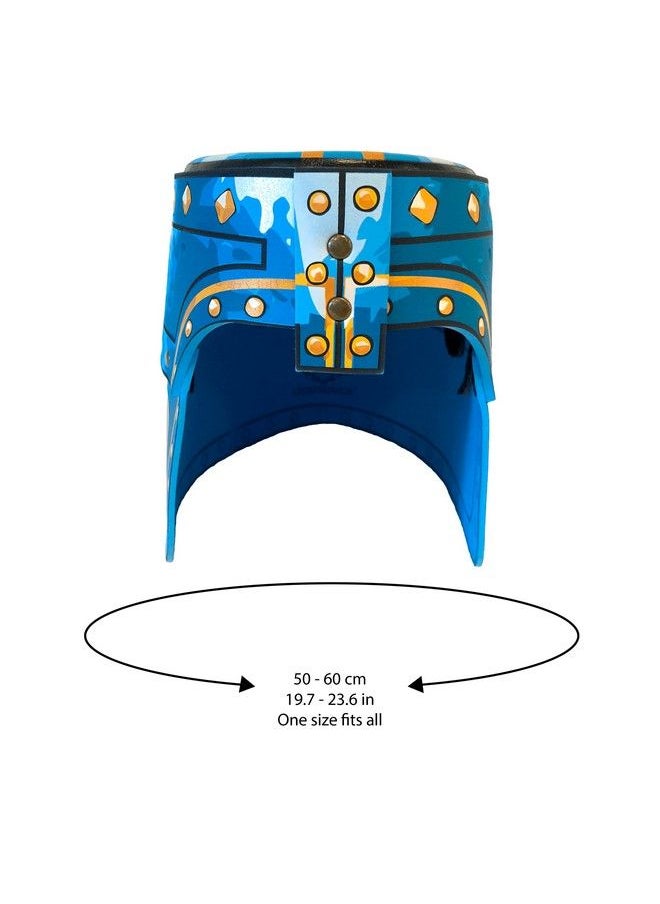 LIONTOUCH - Noble Knight Helmet Blue ; Medieval Pretend Play Toy In Foam For Children With Golden Lion Theme ; Battle Armor For Dress Up & Costumes For Kids & Toddlers - Image 1