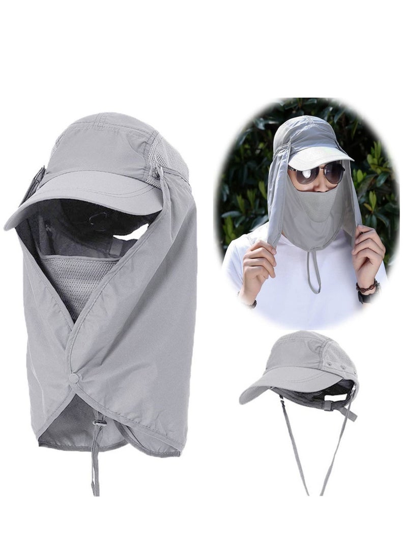 SYOSI Women Sun Hat UV Sun Protection Neck Flap Cap Summer Outdoor Sport Wide Brim Hat Free Sunscreen Sleeve for Women  Men  - Image 1