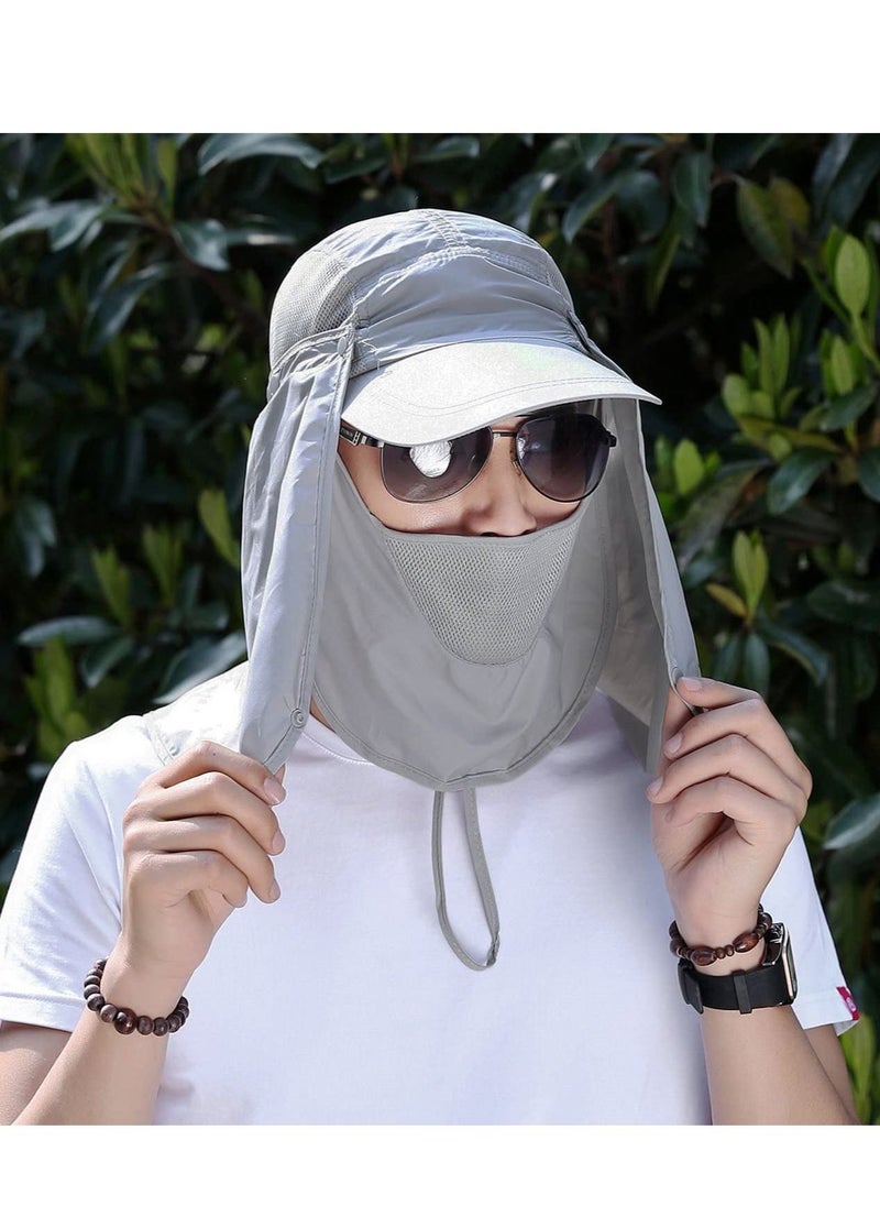 SYOSI Women Sun Hat UV Sun Protection Neck Flap Cap Summer Outdoor Sport Wide Brim Hat Free Sunscreen Sleeve for Women  Men  - Image 3