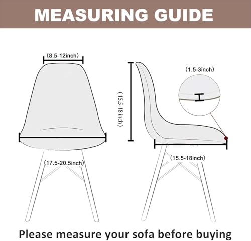 SONNACH Pack of 4 Velvet Mid Century Modern Dining Chair Covers, Armless Chair Cover,Living Room Side Chair Slipcovers (Khaki) - Image 5