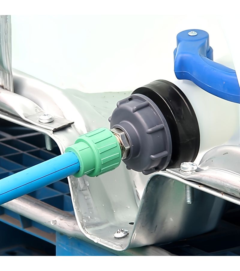 IBC Water Tank Fittings 1 Inch to Garden Hose Connector with Adjustable Valve - Image 1