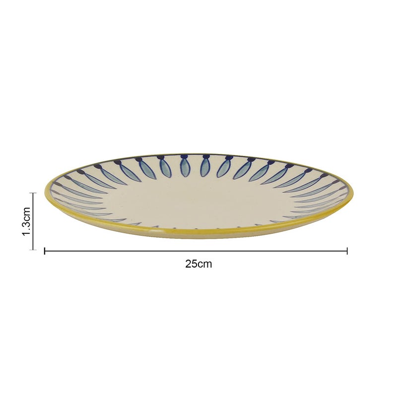 StyleMyWay"Kyoto Collection Handpainted Ceramic Dinner Serving Plates (Set of 2, White and Blue, 10 inches) | Full Plates | Platter - Image 5
