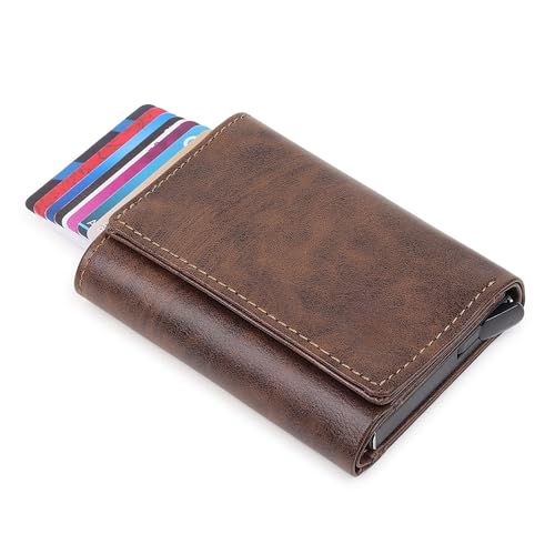 Highlark Pop up Card Holder Wallet for Men & Women | Leather Trifold with Quick Access Card Slide | RFID Blocking | Cash Compartment | Slim Compact Design - Image 3