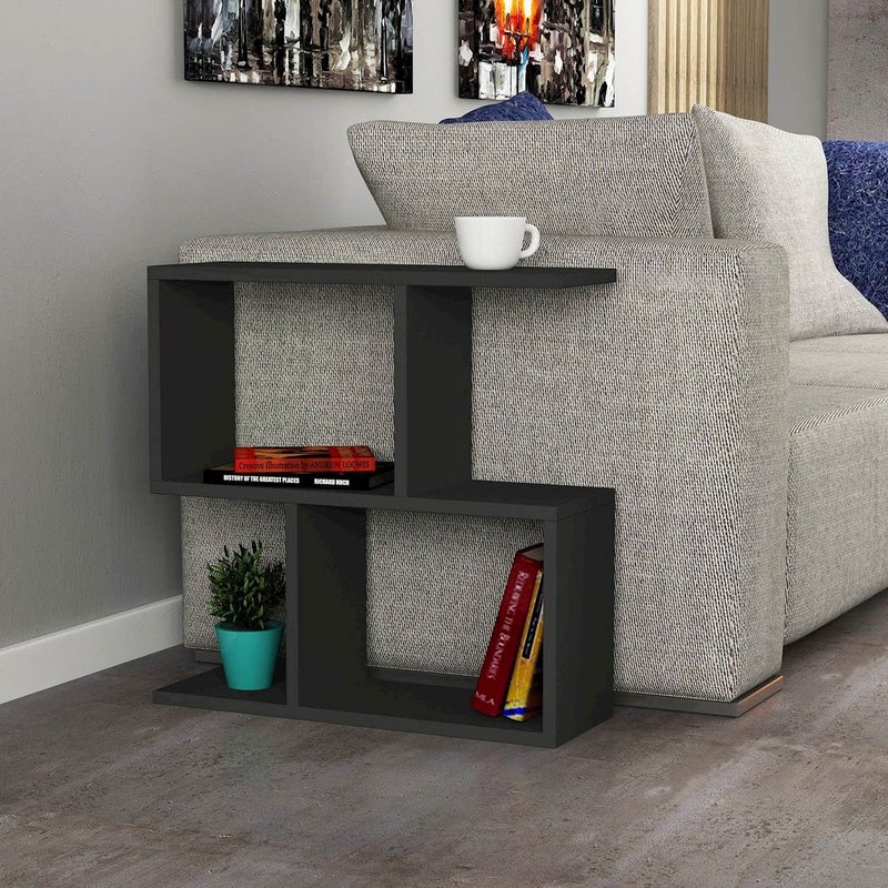 Homemania Riga Decortie Anthracite Black Side Table End Table Livingroom Furniture Great Display 60x20x60 cm - Image 2