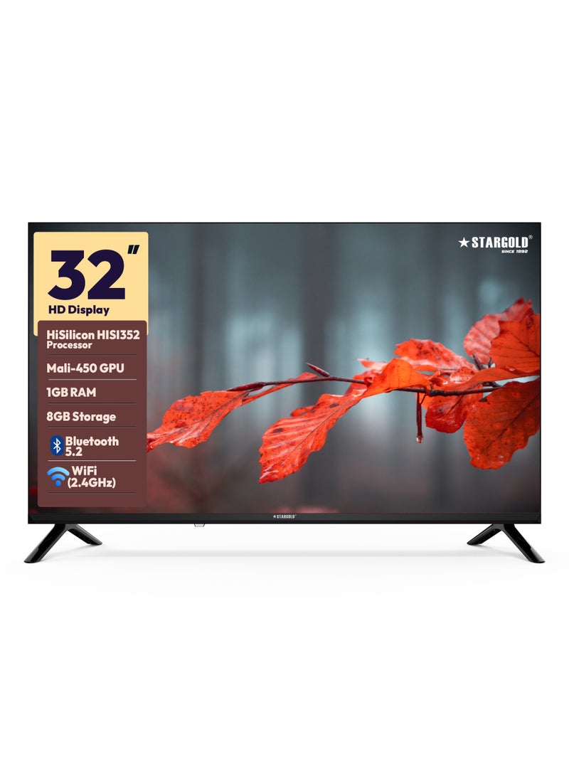 STARGOLD 32 Inch Smart TV SG-C3225SMART - Full HD Frameless Android 14 Smart Television, Built-in 16W Box Speakers, HDMI/USB/Optical Ports, DVB-T2/S2 Triple Tuner, 1GB RAM 8GB ROM, Best 32 Inch Smart TV for Gaming & 60Hz Streaming (Alternative to LG TV, Samsung TV, TCL Television) - Image 3