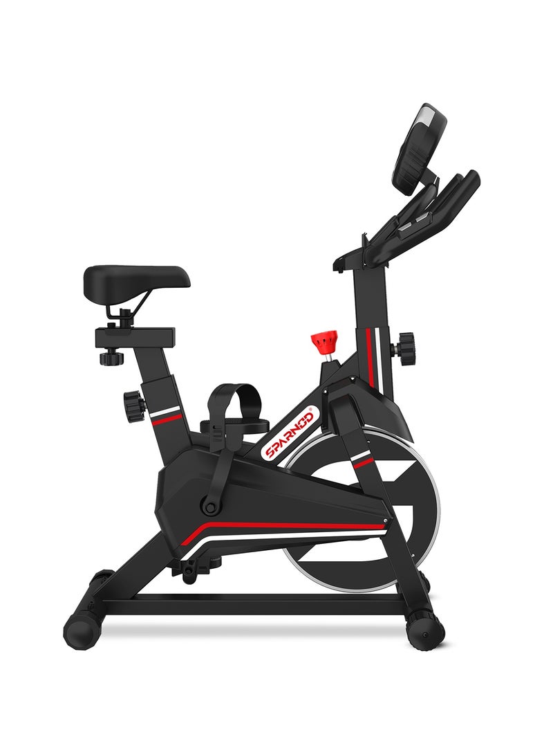 Sparnod Fitness SSB-08N Spin Bike for Home|  8 kg Heavy Flywheel | Digital Display | Heart Rate Sensor | Adjustable Seat & Handlebar | Silent Belt Drive | Carbon Steel Frame | 120 kg User Weight - Image 2