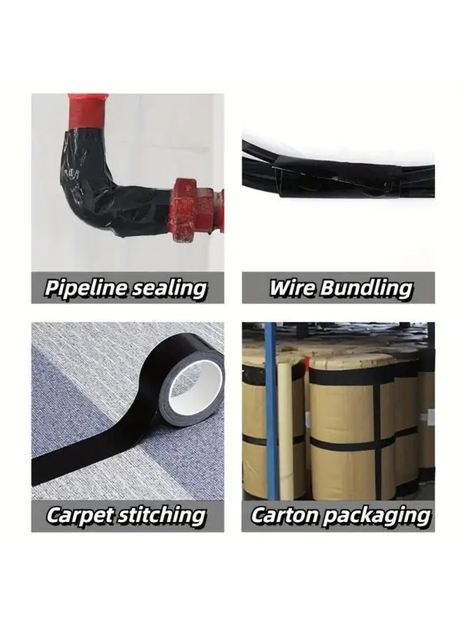 Black Heavy Duty Waterproof Tape 1.97x196.85 Inch Strong Adhesive No Residue Multipurpose - Image 3