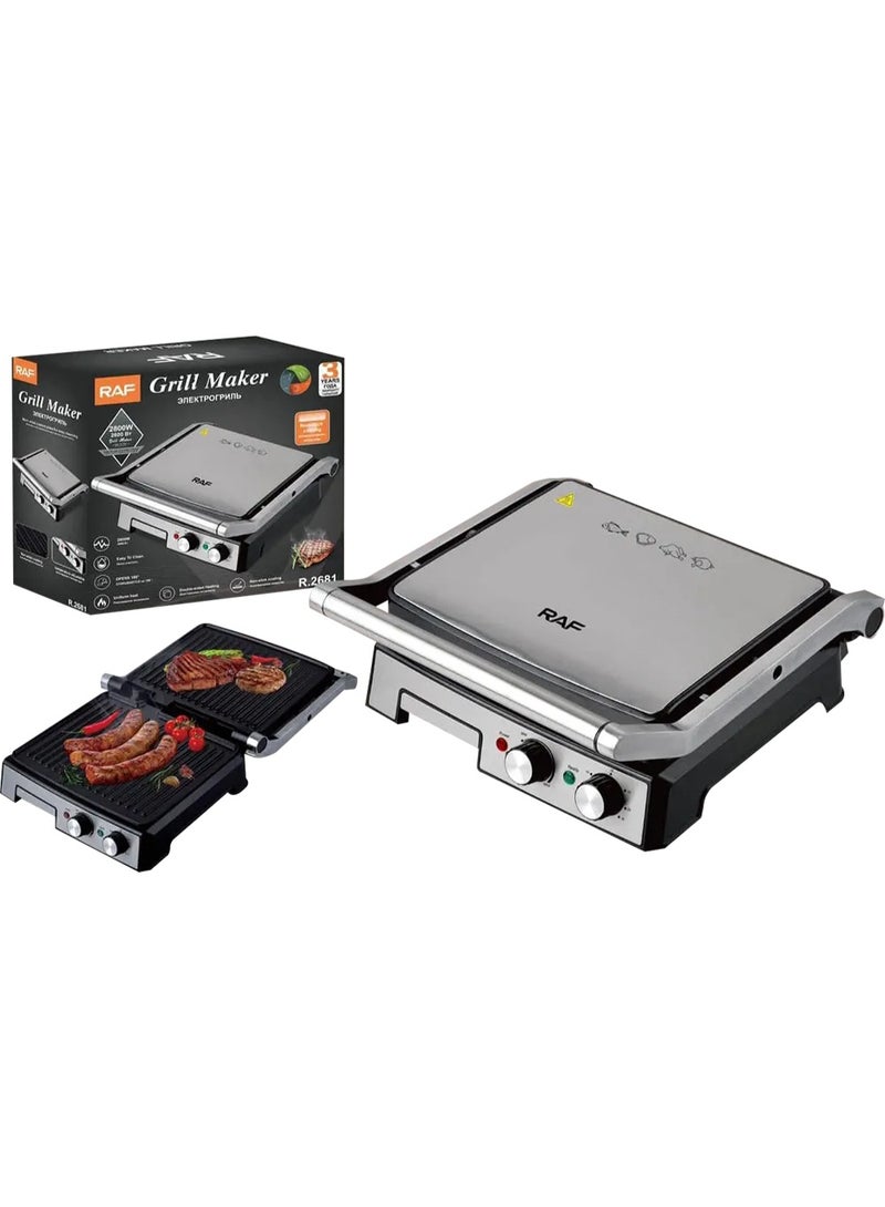 آر إيه أف شواية كهربائية، 2800 واط، لون فضي، موديل RAF-R2681 - Image 1