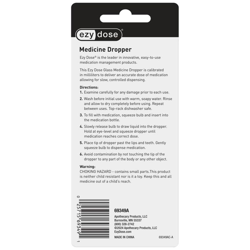 Ezy Dose قطارة دواء للأذن والعين EZY DOSE بسعة 1 مل، زجاج معتمد، توصيل الجرعة الصحيحة، شفاف، صنع في الولايات المتحدة، خالي من BPA - Image 3