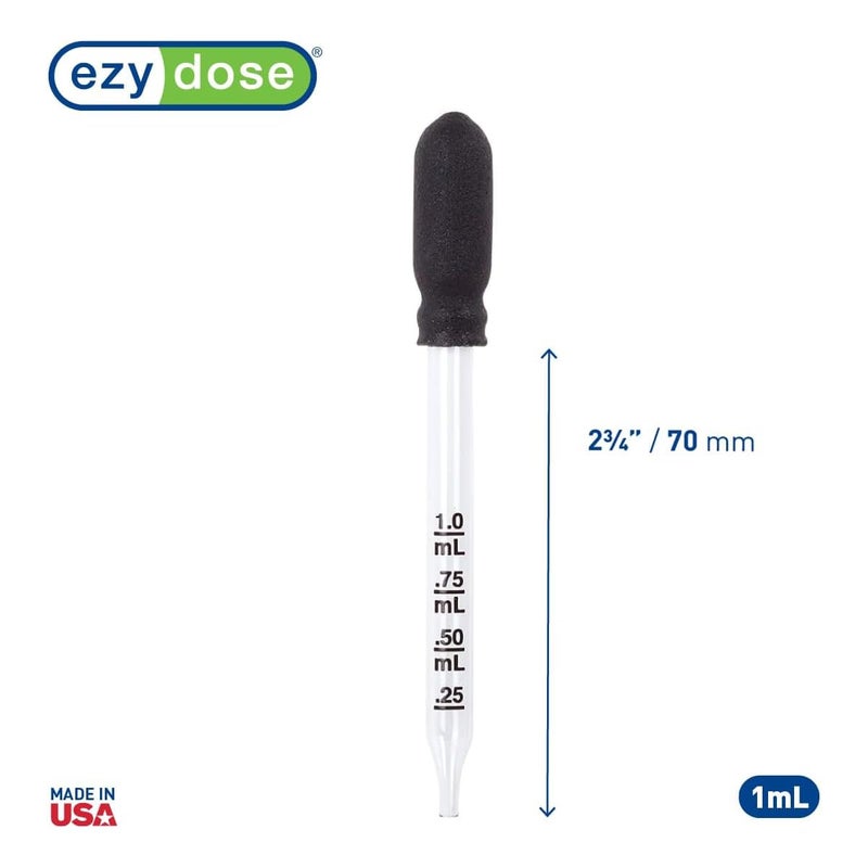 Ezy Dose قطارة دواء للأذن والعين EZY DOSE بسعة 1 مل، زجاج معتمد، توصيل الجرعة الصحيحة، شفاف، صنع في الولايات المتحدة، خالي من BPA - Image 2