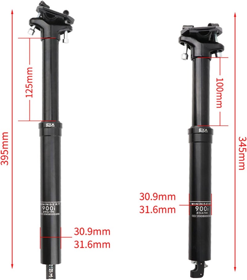 klarako Mountain Bike MTB Dropper Post Seatpost - Height Adjustable Bicycle Seatpost Remote 30.9mm 31.6mm - Internal Routing - Image 5