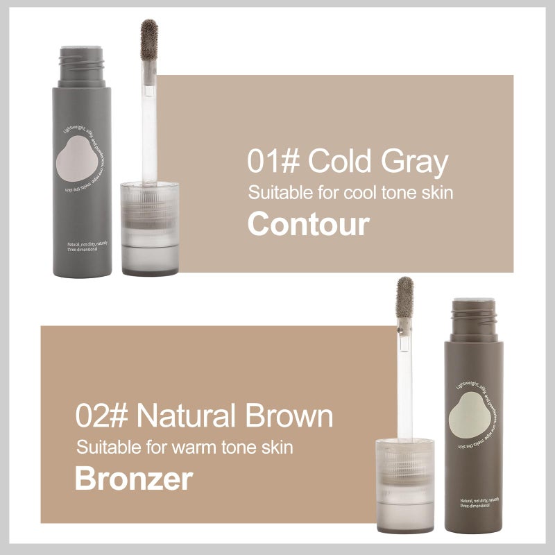 Erinde Cool Toned Liquid Contour Stick â€“ Cold Grey Cream Bronzer for Sculpted Look, Lightweight Blendable Matte Finish, Long Lasting Liquid Contouring Makeup, Vegan & Cruelty-Free, 102 - Image 2