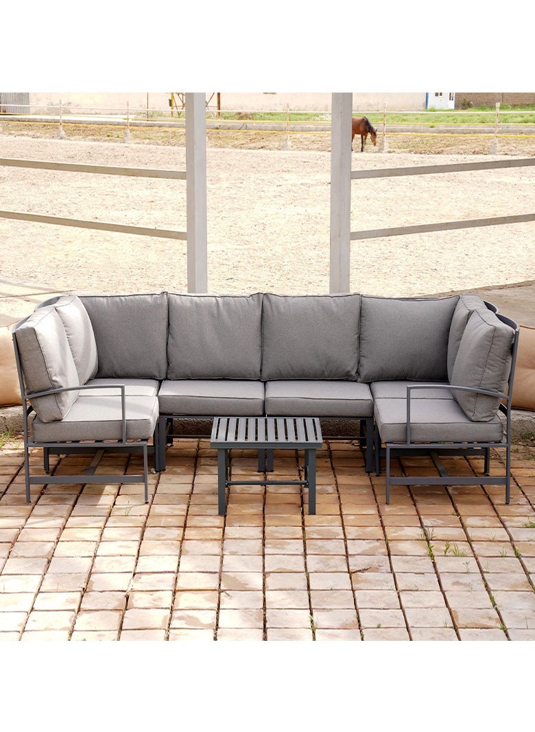 Schondor Furniture - Dallas Sofa Set | With Center Table | Outdoor Dining | Outdoor Furniture | Patio | Garden | Backyard | Made in Aluminum Cast | Built to Last | Weather Resistance - Image 1