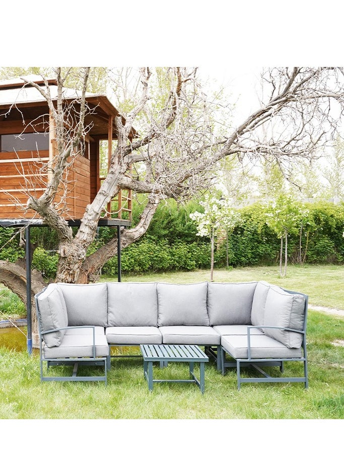 Schondor Furniture - Dallas Sofa Set | With Center Table | Outdoor Dining | Outdoor Furniture | Patio | Garden | Backyard | Made in Aluminum Cast | Built to Last | Weather Resistance - Image 1