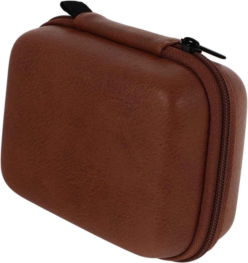 High-End PU Leather Headphone Storage Case Portable Travel Carry Pouch for Earphones Waterproof Organizer Bag Compartments for Cables and Accessories - Image 1
