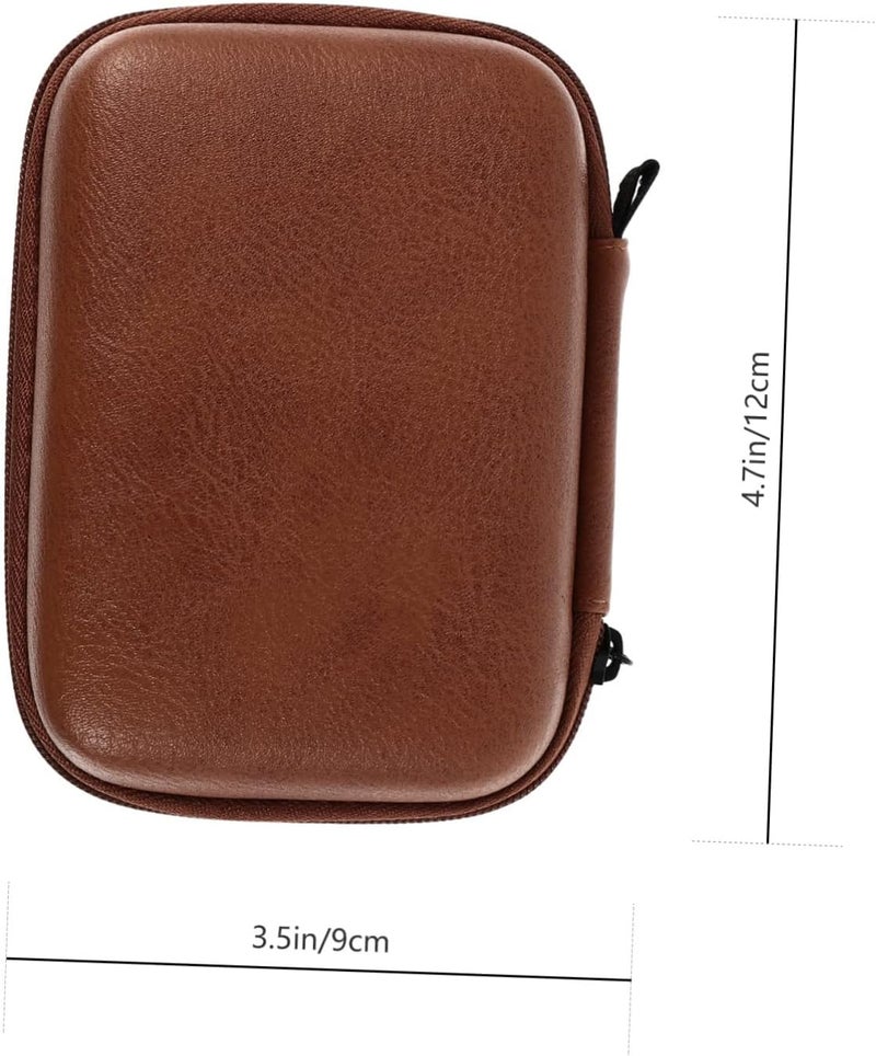 High-End PU Leather Headphone Storage Case Portable Travel Carry Pouch for Earphones Waterproof Organizer Bag Compartments for Cables and Accessories - Image 2