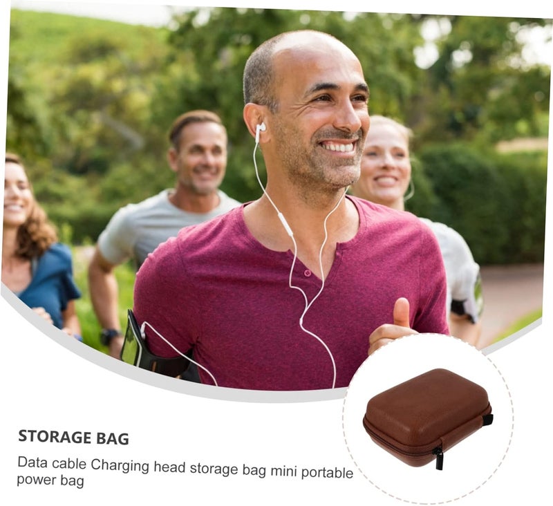 High-End PU Leather Headphone Storage Case Portable Travel Carry Pouch for Earphones Waterproof Organizer Bag Compartments for Cables and Accessories - Image 3