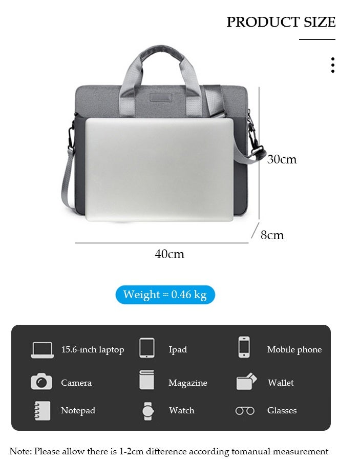 DUNISO 15.6 Inch Laptop Bag with Pocket, Handbag Computer Case for Waterproof Briefcase,Durable Computer Carrying Case with Telescopic Handle, Tablet Bag, Portable Laptop Sleeve Case, Casual Laptop Bag for Men and Women Work Office - Image 2