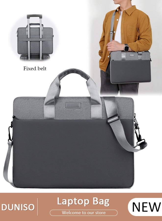 DUNISO 15.6 Inch Laptop Bag with Pocket, Handbag Computer Case for Waterproof Briefcase,Durable Computer Carrying Case with Telescopic Handle, Tablet Bag, Portable Laptop Sleeve Case, Casual Laptop Bag for Men and Women Work Office - Image 1
