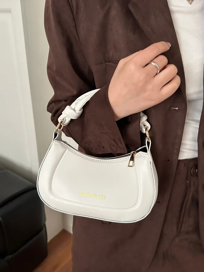Styli  White Shoulder Bag with Dual Handle for Women | Best Price UAE