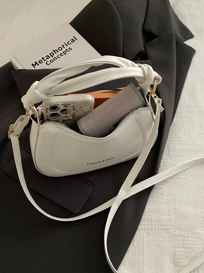 Styli  White Shoulder Bag with Dual Handle for Women | Best Price UAE
