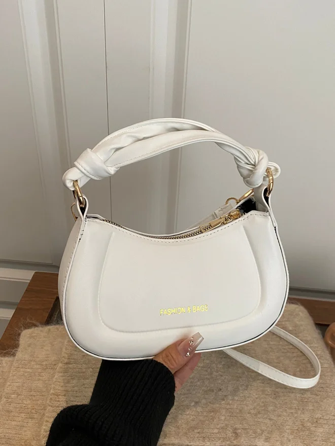 Styli  White Shoulder Bag with Dual Handle for Women | Best Price UAE