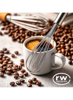 Rattleware Rattleware 10.5” Long-Handle Silver Espresso Round Coffee Whisk – Designed for perfect coffee distribution with a stainless-steel , ideal as a coffee whisk, long handle whisk, and espresso stirrer  - Image 4
