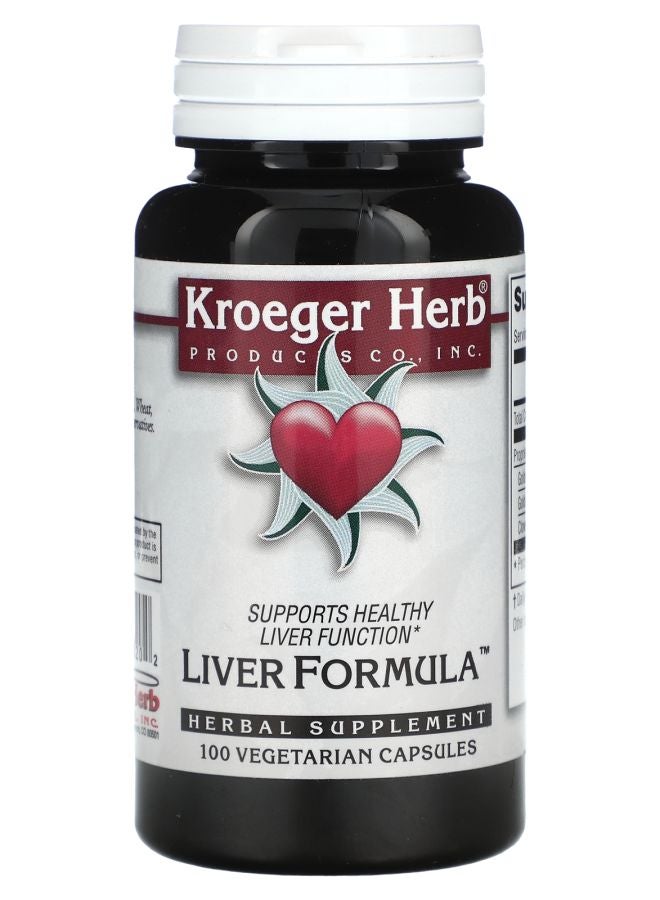 Kroeger Herb Co Liver Formula 100 Vegetarian Capsules - Image 1