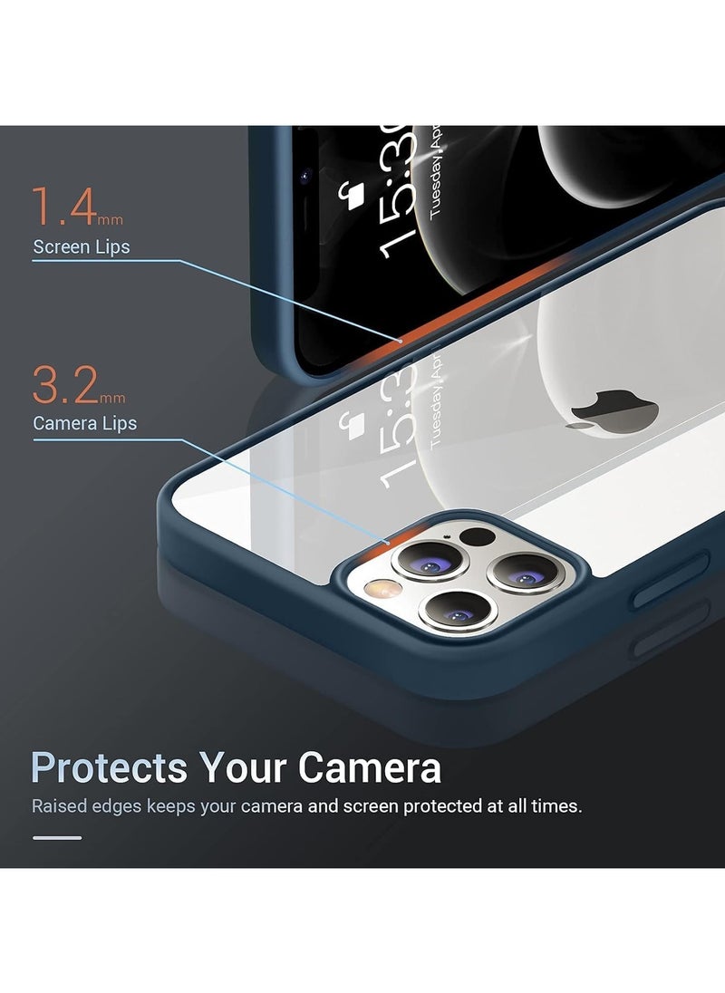Generic - Shockproof Clear Case for iPhone 15 Pro Not Yellowing Military Drop Protection Hard Clear Back Four Corner Airbags Drop Protection Phone Cover 6.1 inch Blue - Image 1