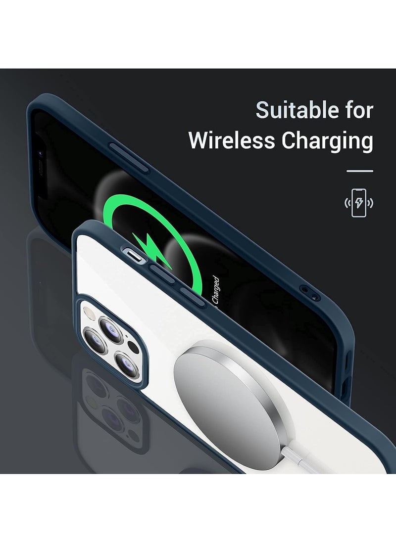 Generic - Shockproof Clear Case for iPhone 15 Pro Not Yellowing Military Drop Protection Hard Clear Back Four Corner Airbags Drop Protection Phone Cover 6.1 inch Blue - Image 1