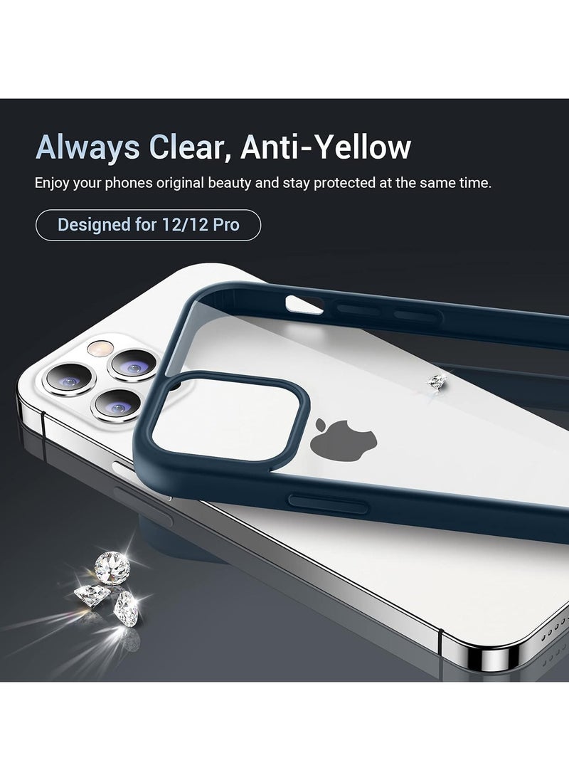 Generic - Shockproof Clear Case for iPhone 15 Pro Not Yellowing Military Drop Protection Hard Clear Back Four Corner Airbags Drop Protection Phone Cover 6.1 inch Blue - Image 1