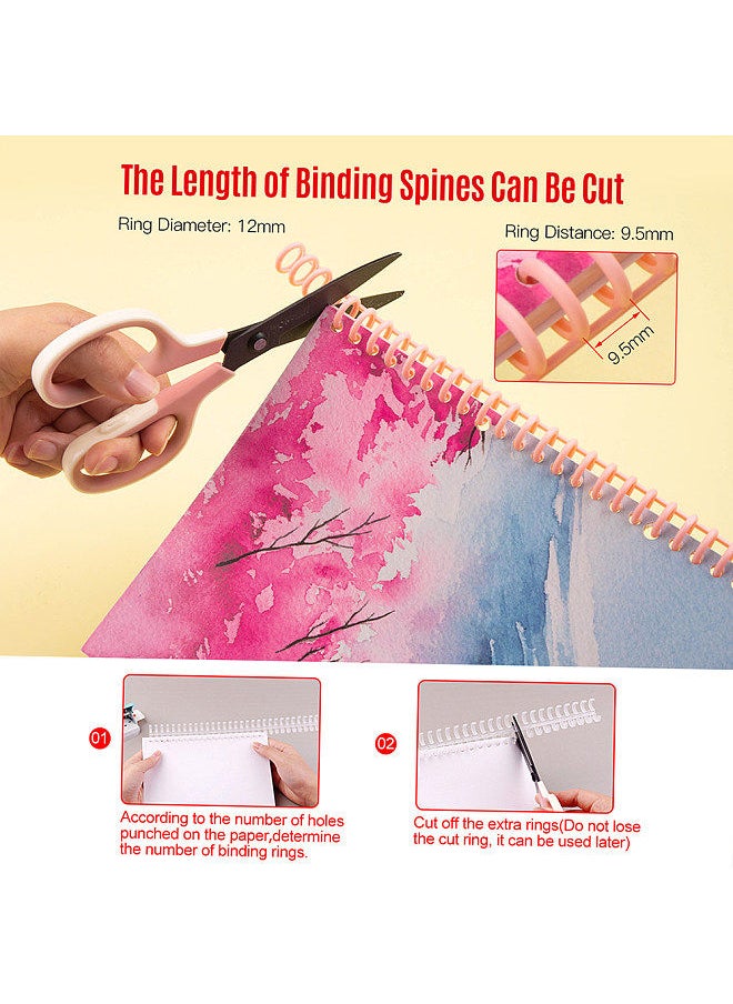 Kw-trio 10pcs Plastic 30-Hole Loose Leaf Binders Ring Binding Spines Combs 85 Sheets Capacity for DIY Paper Notebook Album Office School Supplies  - Image 4