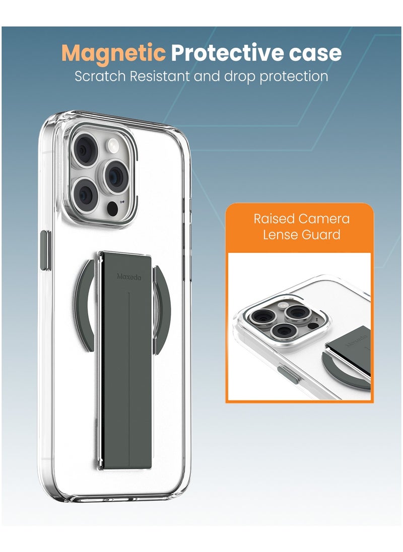 Moxedo Moxedo Magnetic Protective Case Scratch Resistant Drop Protection Magsafe Technology Compatible for iPhone 16 Pro 6.3 inch - Grey  - Image 4