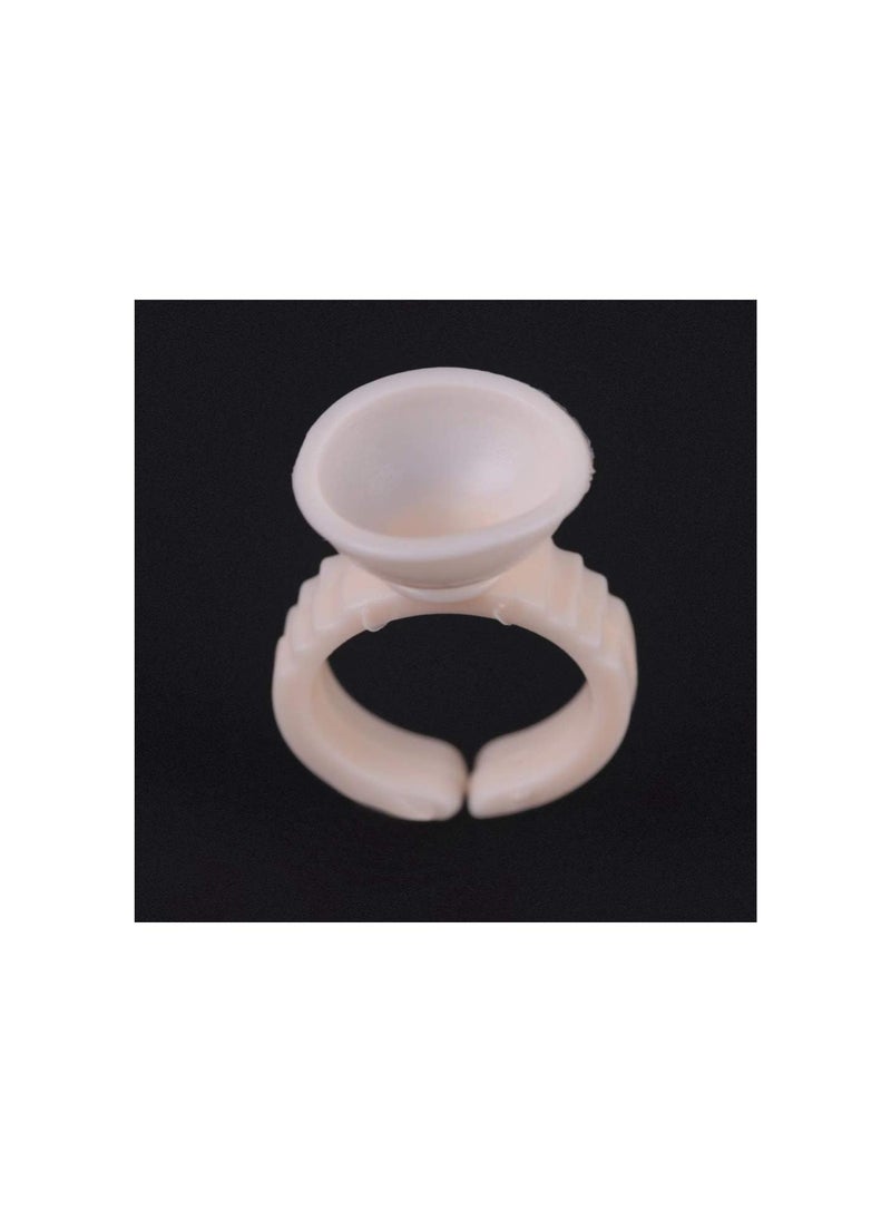 silvercnc - 100Pcs Silicone Semi-Permanent Tattoo Ink Ring Cup for Pigment Holder Eyebrow Tattoo Ring Cup Microblading Finger Glue Cup Tools (S(Without Division)) - Image 1