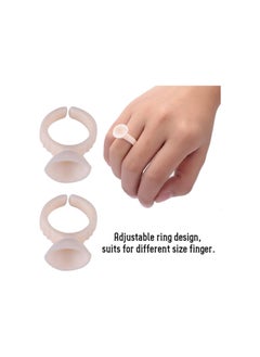 100Pcs Silicone Semi-Permanent Tattoo Ink Ring Cup for Pigment Holder Eyebrow Tattoo Ring Cup Microblading Finger Glue Cup Tools (S(Without Division))