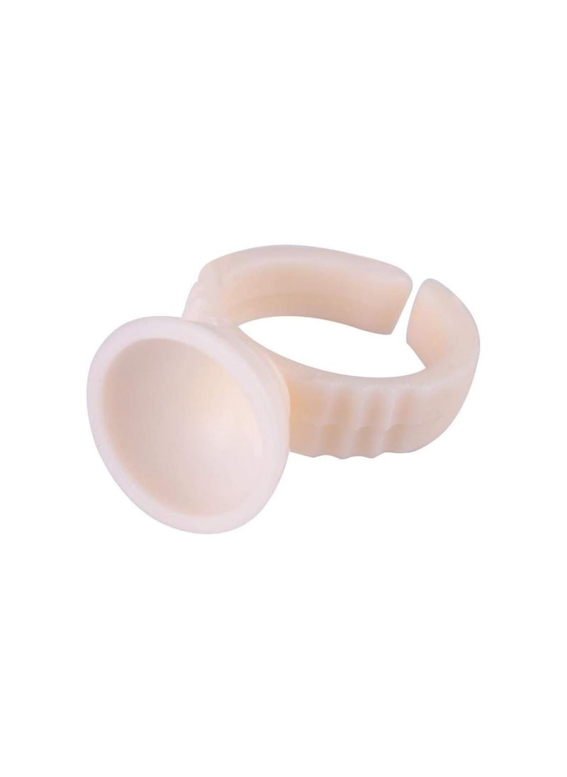silvercnc - 100Pcs Silicone Semi-Permanent Tattoo Ink Ring Cup for Pigment Holder Eyebrow Tattoo Ring Cup Microblading Finger Glue Cup Tools (S(Without Division)) - Image 1