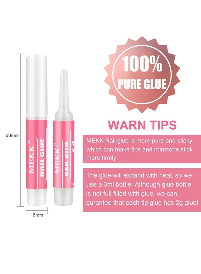 MEKK Nail Glue Super Strong Nail Glue For Acrylic Nails Long Lasting Professional Nail Tip Glue For Press On Nails Bond For Acrylic Nails Adhesive Nail Glue For False Nail Tips 0.07Oz/Pcs(24Pcs) - Image 2