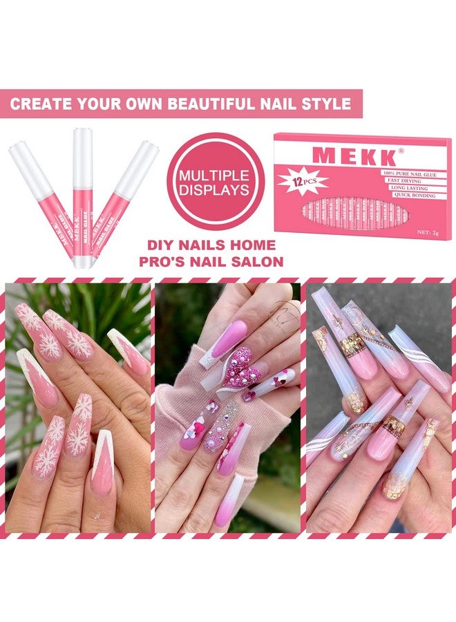 MEKK Nail Glue Super Strong Nail Glue For Acrylic Nails Long Lasting Professional Nail Tip Glue For Press On Nails Bond For Acrylic Nails Adhesive Nail Glue For False Nail Tips 0.07Oz/Pcs(24Pcs) - Image 3
