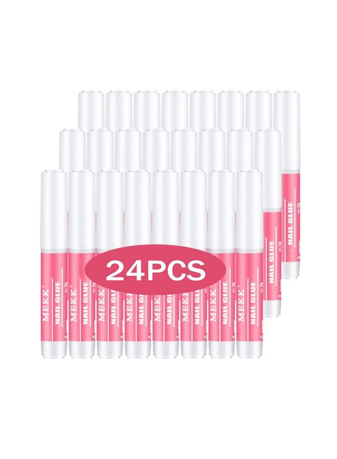 MEKK Nail Glue Super Strong Nail Glue For Acrylic Nails Long Lasting Professional Nail Tip Glue For Press On Nails Bond For Acrylic Nails Adhesive Nail Glue For False Nail Tips 0.07Oz/Pcs(24Pcs) - Image 1