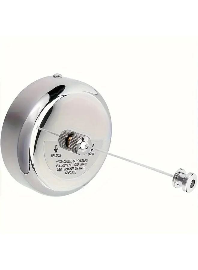 Stainless Steel Retractable Clothesline Adjustable Nylon Rope Wall Mounted Laundry Line - Image 1