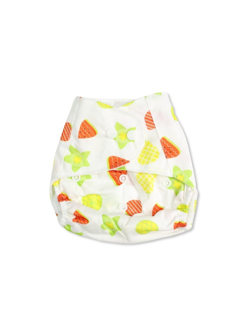 حفاضات أطفال قطنية - بيضاء بنقشة فواكه - Image 1