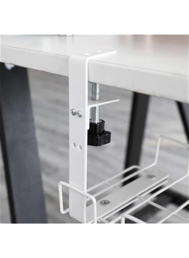 Cable Management Tray, Metal Wire Cable Tray for Office and Home,Cable Organizer for Wire Management (Black, 2pcs) (White, 1pc) - Image 3