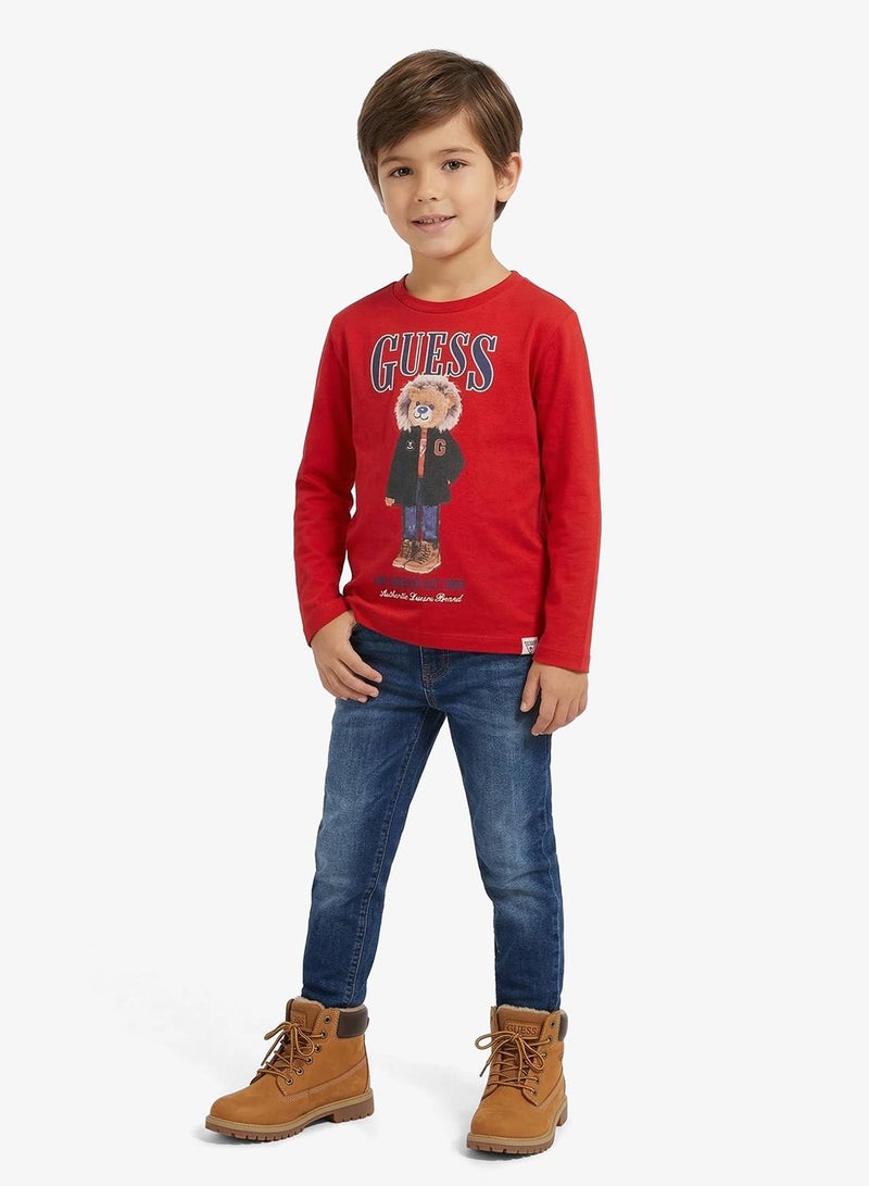 GUESS Kids Slogan Crew neck T-Shirt - Image 1