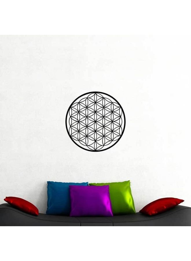 NIBEMINENT The Flower Of Life Round Wall Sticker Black - Image 2
