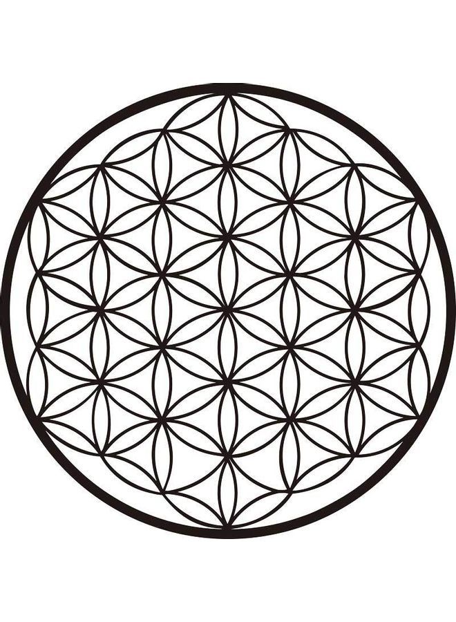 NIBEMINENT The Flower Of Life Round Wall Sticker Black - Image 1