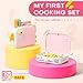 Yeeammk Toddler Girl Cooking Set with Storage BoxGirls Pink Kitchen SetSafe PP Material Baby Girl Montessori Kitchen Tools for Real CookingDishwasher SafeFun BirdShaped Little Chef Set - Image 4