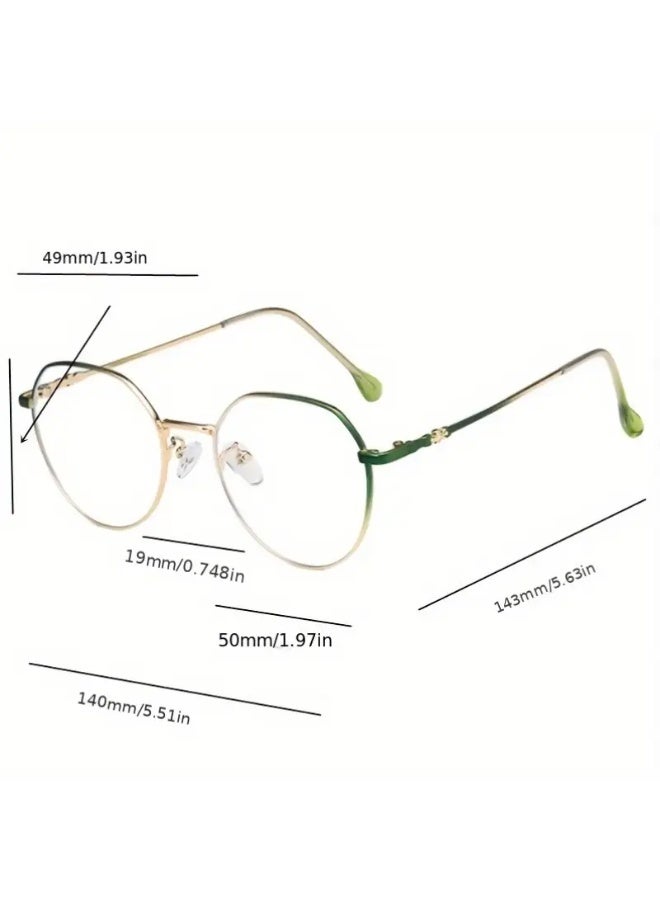 SCENT HOUSE Women'S Anti-Blue Light Glasses - Computer Eyewear with, Non- Glasses for Office, Gaming, Smartphone - Full-Rim Round Frame, Lightweight Metal Hinges - Compatible with Glasses - Fashion Glasses for Women, Office Eyewear, Trendy Eyewear, Durable Eyeglasses, Gaming Eyewear, Stylish Frames, Highquality Lenses, Protective Lenses, Digital Device Users (Includes eyeglass case) - Image 2