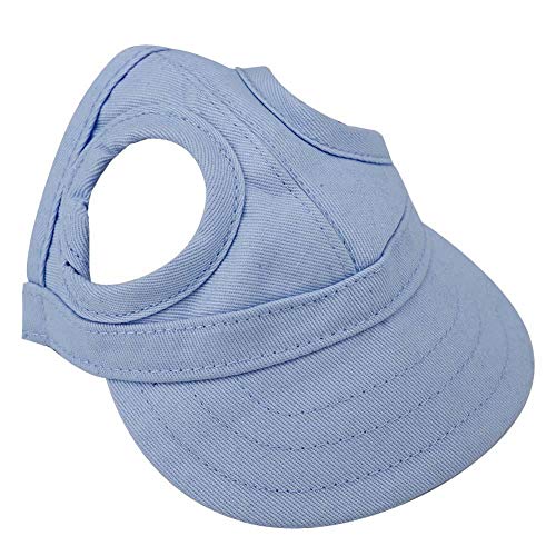 Fdit Pet Dog Sun Protection Visor Hat with Adjustable Strap Sport Hat (Blue M) - Image 3