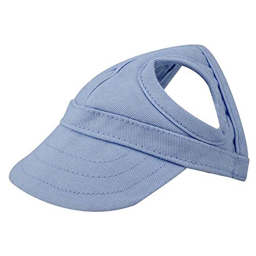 Fdit Pet Dog Sun Protection Visor Hat with Adjustable Strap Sport Hat (Blue M) - Image 2